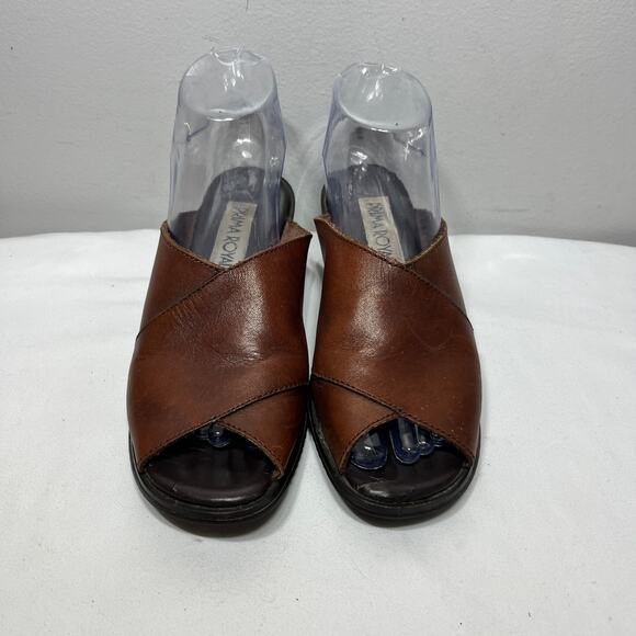VTG 90s Y2K Prima Royale Heeled Sandals Brown Leather Open Toe Casual Boho 7M - Picture 3 of 8